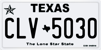 TX license plate CLV5030