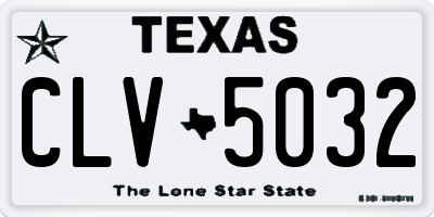 TX license plate CLV5032