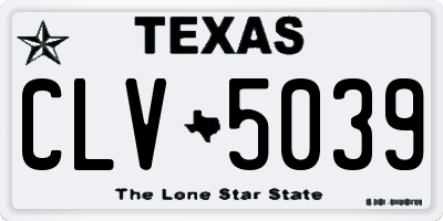 TX license plate CLV5039