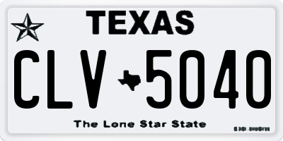 TX license plate CLV5040