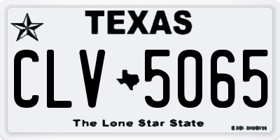 TX license plate CLV5065