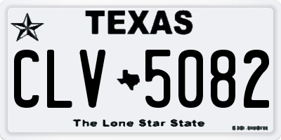 TX license plate CLV5082