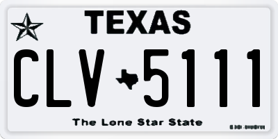 TX license plate CLV5111