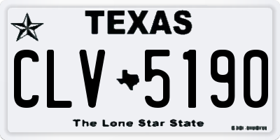 TX license plate CLV5190