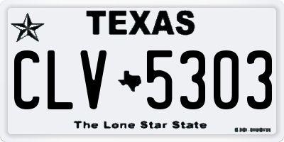 TX license plate CLV5303