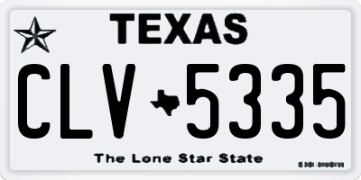 TX license plate CLV5335