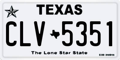 TX license plate CLV5351
