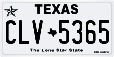 TX license plate CLV5365