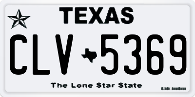 TX license plate CLV5369
