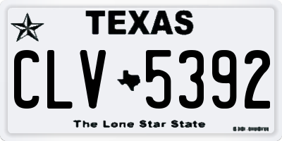 TX license plate CLV5392