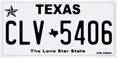 TX license plate CLV5406