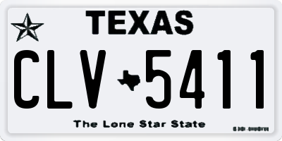 TX license plate CLV5411