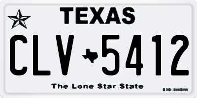 TX license plate CLV5412