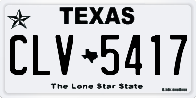 TX license plate CLV5417