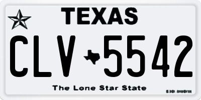 TX license plate CLV5542