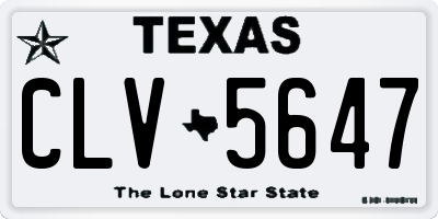 TX license plate CLV5647