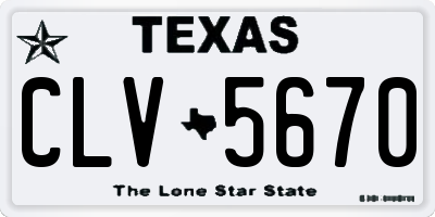 TX license plate CLV5670