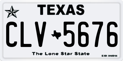 TX license plate CLV5676