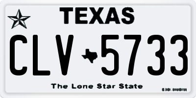 TX license plate CLV5733