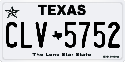TX license plate CLV5752