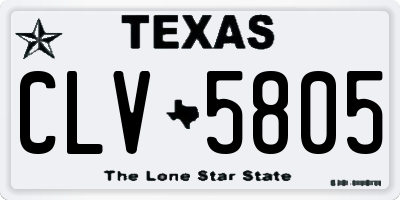 TX license plate CLV5805