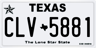 TX license plate CLV5881