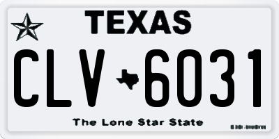 TX license plate CLV6031
