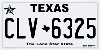 TX license plate CLV6325