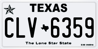 TX license plate CLV6359