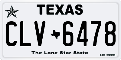 TX license plate CLV6478