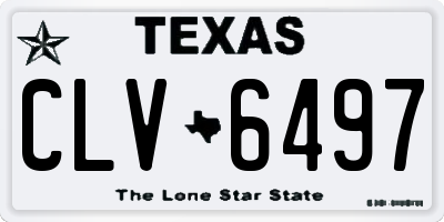 TX license plate CLV6497