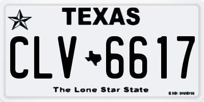 TX license plate CLV6617