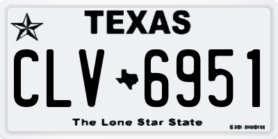 TX license plate CLV6951