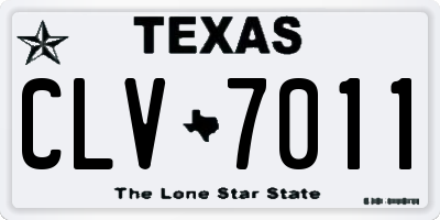 TX license plate CLV7011