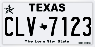 TX license plate CLV7123