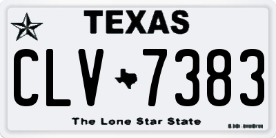 TX license plate CLV7383