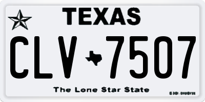 TX license plate CLV7507