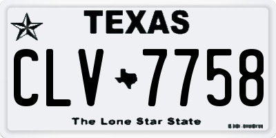 TX license plate CLV7758