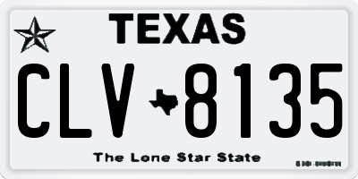 TX license plate CLV8135