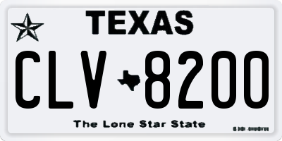 TX license plate CLV8200