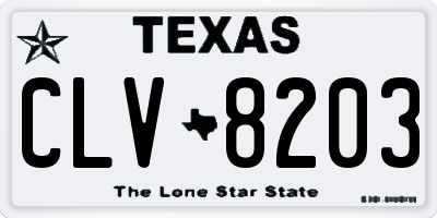 TX license plate CLV8203