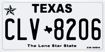 TX license plate CLV8206