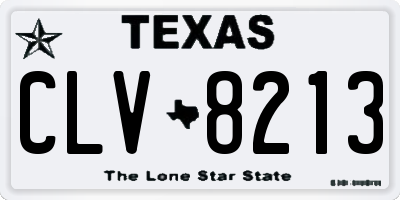 TX license plate CLV8213