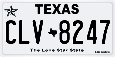 TX license plate CLV8247