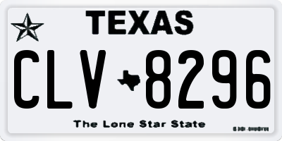 TX license plate CLV8296