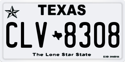 TX license plate CLV8308