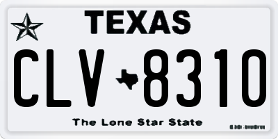 TX license plate CLV8310