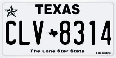 TX license plate CLV8314