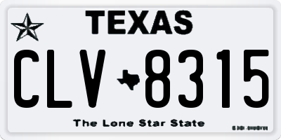 TX license plate CLV8315