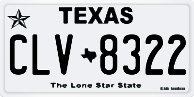 TX license plate CLV8322